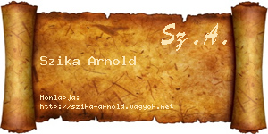 Szika Arnold névjegykártya