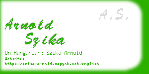 arnold szika business card